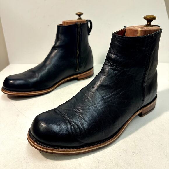 NEW HEELS Rancourt & Co. x Helm Pablo Zip Moto Ankle Boot Black Horween USA 11 D main image 14